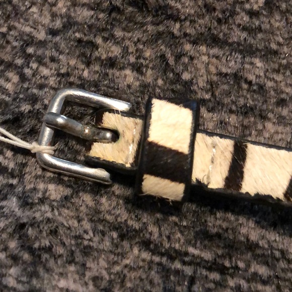 NWT J. Crew Factory Zebra Hair Calf Skinny Belt - Picture 7 of 7